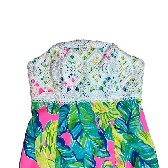 Lily Pulitzer Brynn Pink Sunset Strapless Dress Sz. 0 - Picture 5 of 15